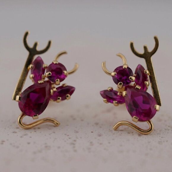 14k Real Gold Stud Earrings | Devil Stud Earrings | Birthday Gift | - Picture 8 of 8